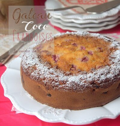 gâteau moelleux framboises noix de coco