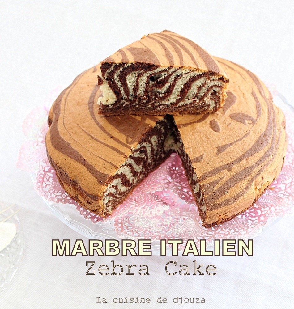 Gâteau zebra cake ou marbré italien