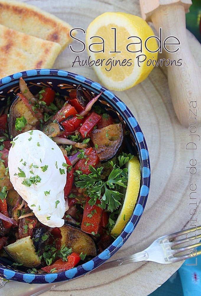 salade chaude froide aubergines poivrons