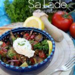 Salade chaude froide aubergines poivrons