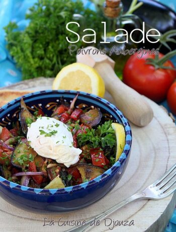 Salade chaude froide aubergines poivrons