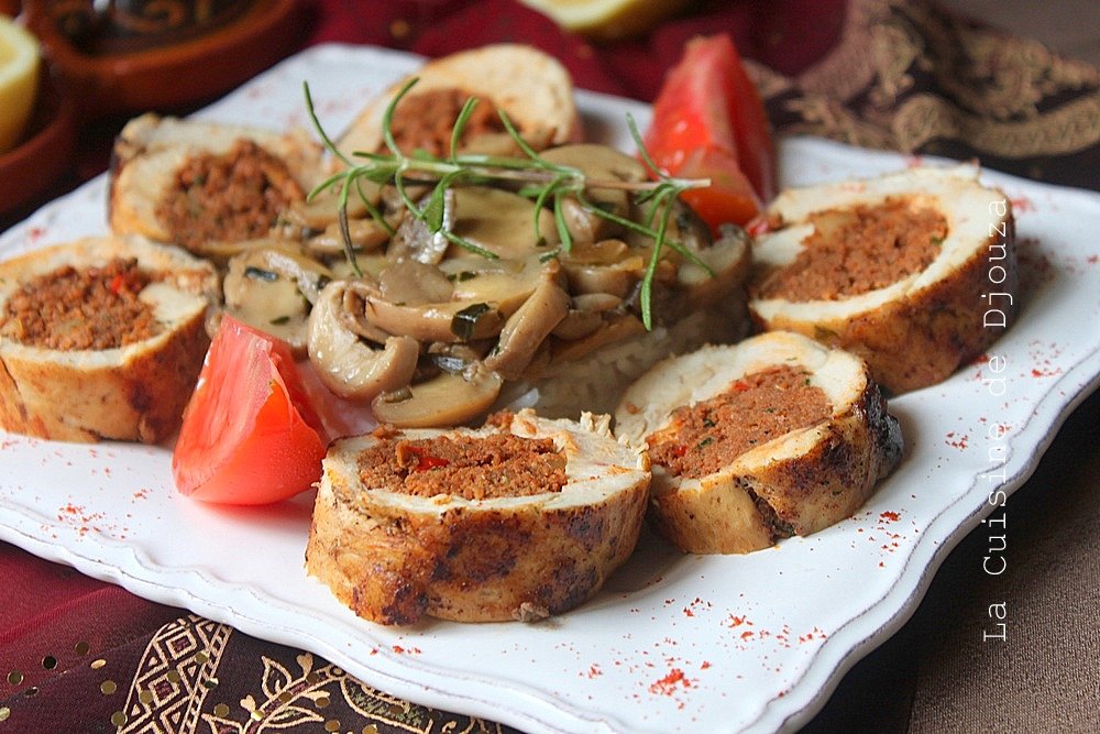Escalope poulet roulée à la viande kefta tandoori