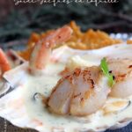 Saint Jacques snackées en coquille, sauce citron