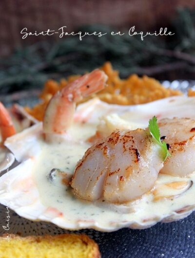 Saint Jacques snackées en coquille sauce citron