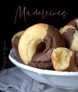 Madeleines rondes chocolat vanille