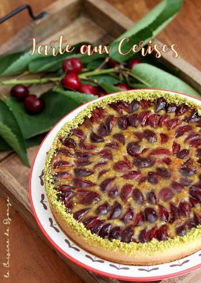 Tarte aux cerises avec pâte sablée amande