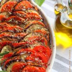 Tian aux légumes aubergine tomate et poivron