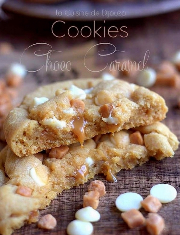 vue intérieur du cookie choco et caramel