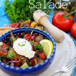 Salade chaude froide aubergines poivrons