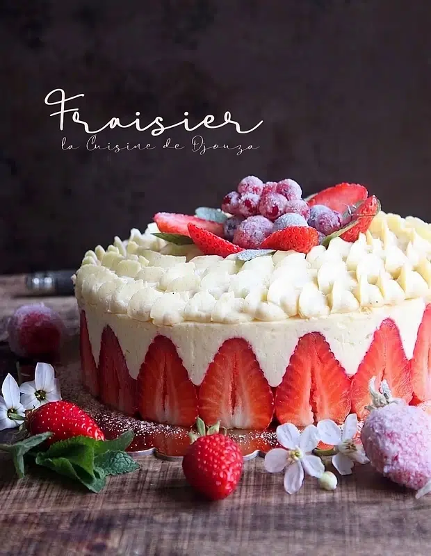 fraisier danniversaire creme diplomate