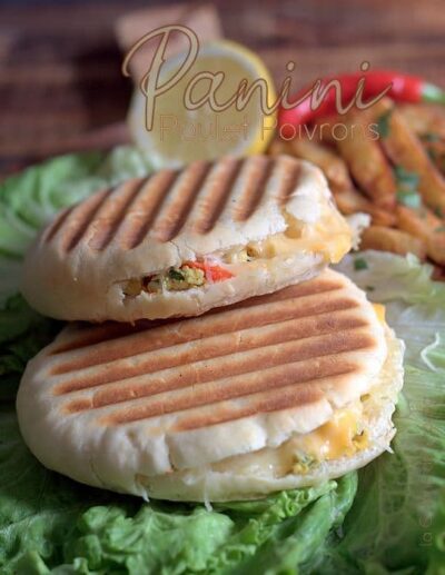 Panini au Poulet Fromage et Poivrons grillés