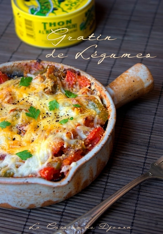 gratin au four de légumes d'été au thon