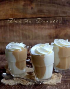 Crème dessert façon danette chocolat blanc et café
