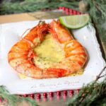 Grosses crevettes sauvages à la crème d'ail