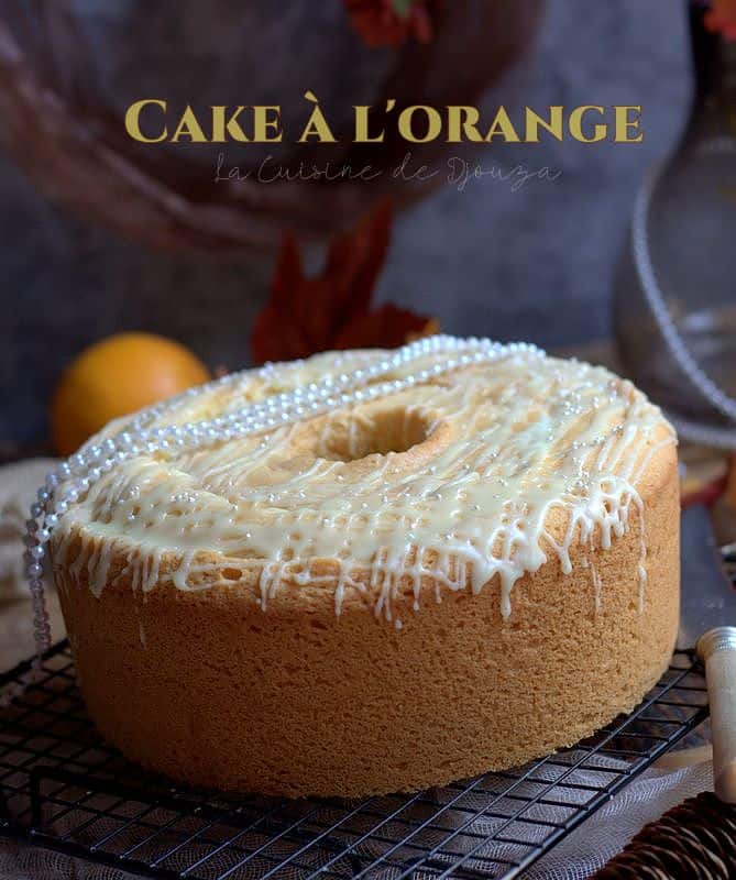cake rond à l'orange et glacé
