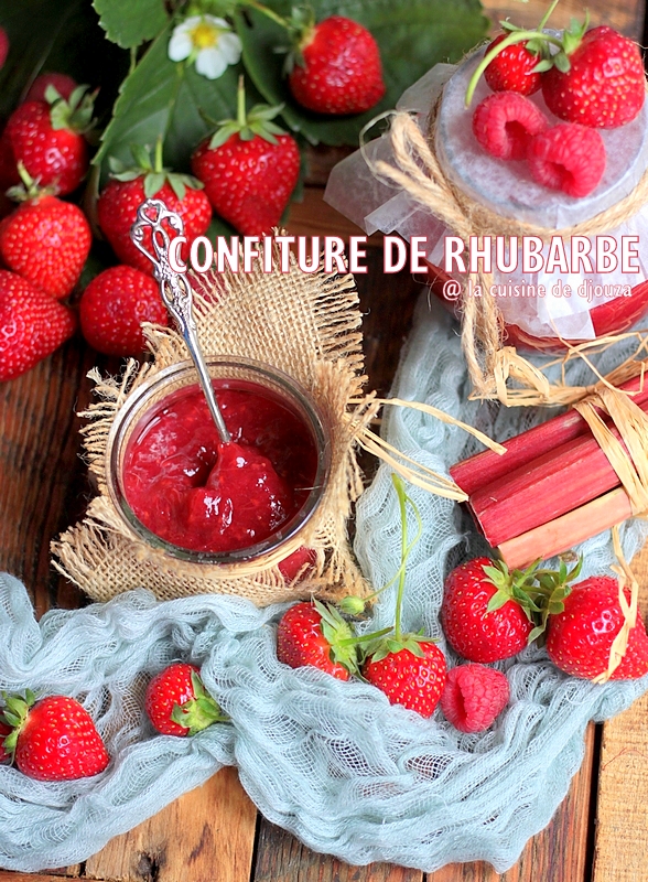 Confiture rhubarbe fraise framboise