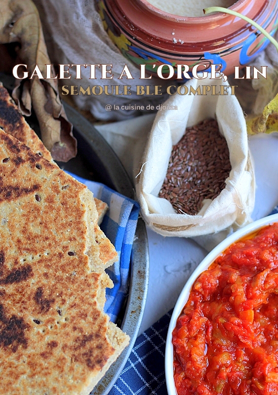 Galette kabyle à l'orge et graines de lin