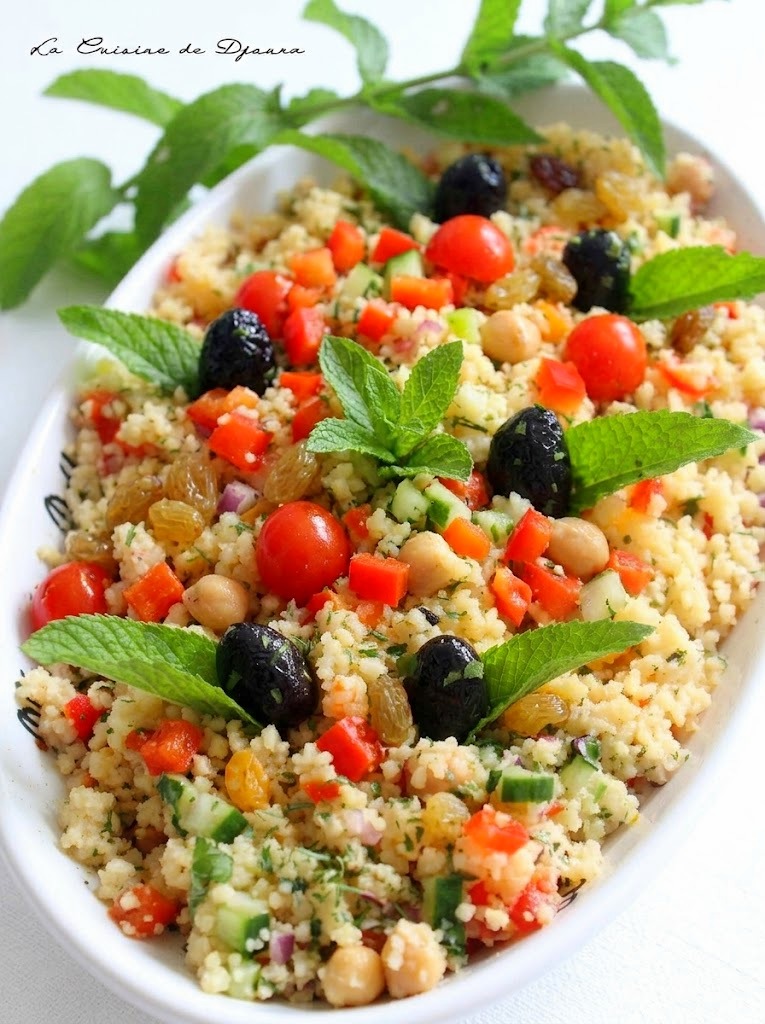 Taboulé oriental aux raisins et pois chiches recette maison