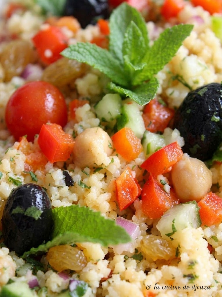 Taboulé oriental aux raisins et pois chiches recette maison