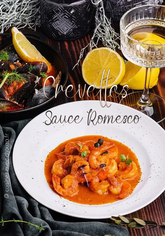 Crevettes sauce romesco