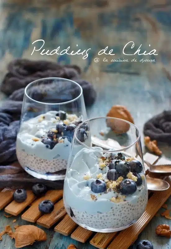 Pudding de chia aux myrtilles fraîches