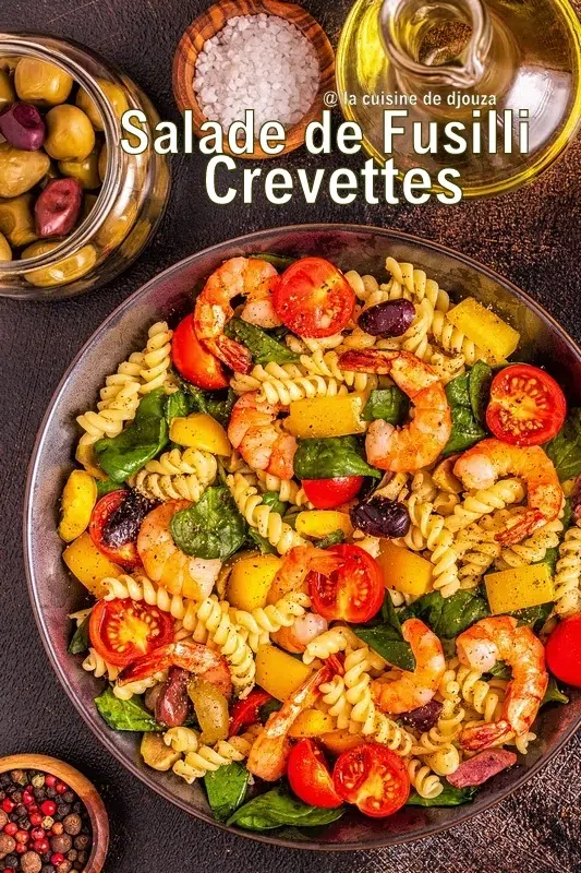 Salade de Pâtes aux crevettes et légumes