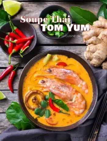 Tom yum soupe thailandaise aux gambas