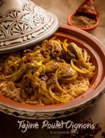 Tajine au poulet et oignons caramélisés