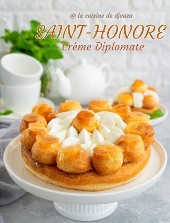 le saint honoré aux choux caramel et crème diplomate