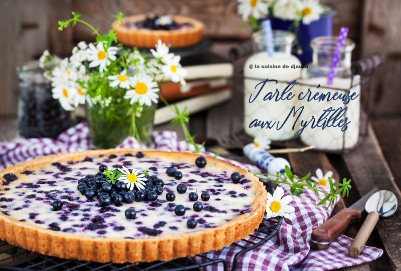 tarte crème légère et myrtilles sauvage