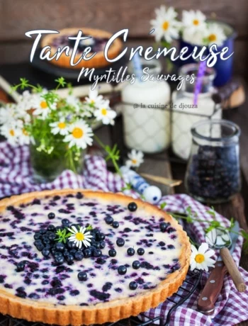 Tarte crémeuse aux myrtilles sauvages