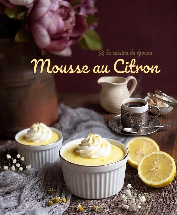 Dessert mousseux au citron sans crème en verrine