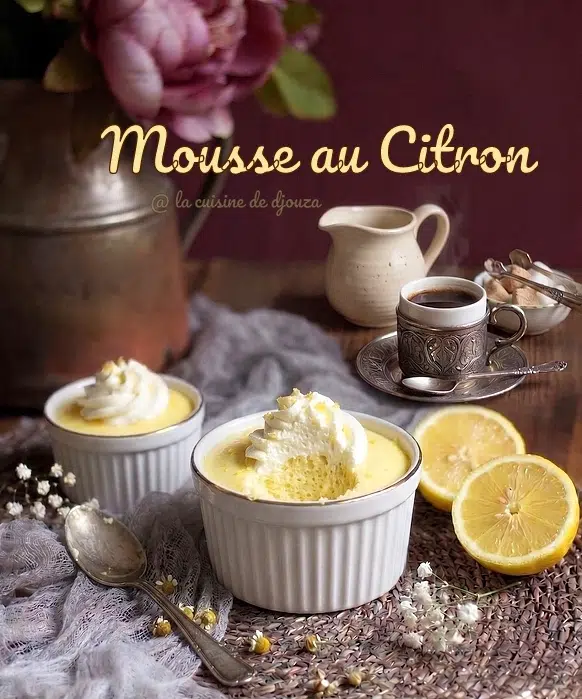 Mousse légère au citron sans crème dans ramequin