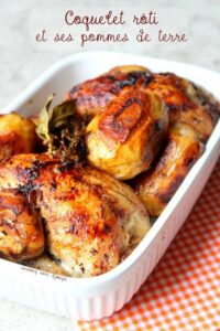 Poulet et pommes de terre rôties au four