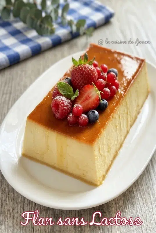 flan lait et creme vegetal sans lactose