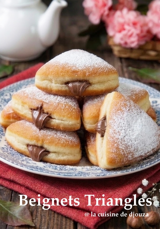 Recette de beignets triangles moelleux fourrés au Nutella