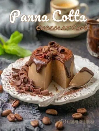 texture ferme et onctueuse de la panna cotta chocolat café