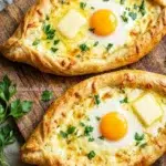 Khachapuri Adjarien ou pain bateau au fromage