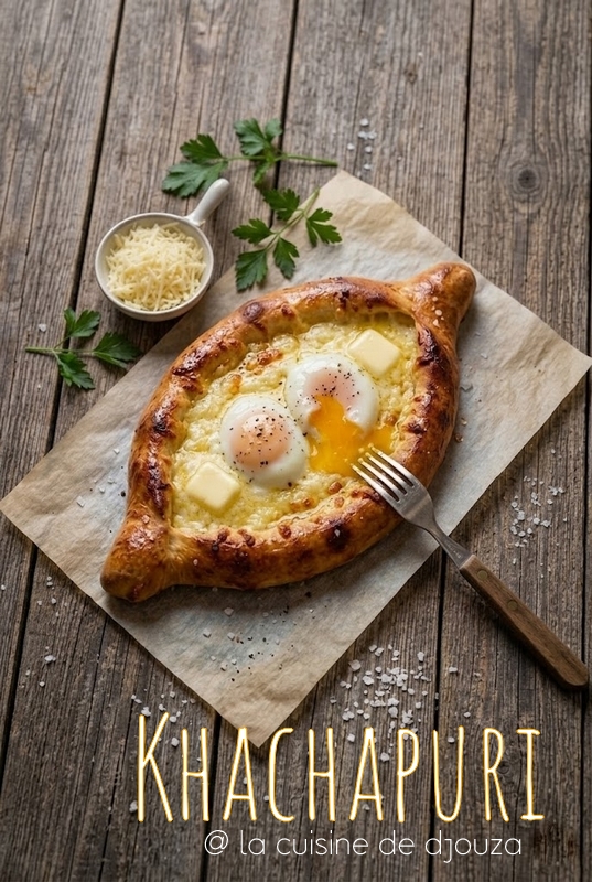 Khachapuri adjarien à l'oeuf coulant