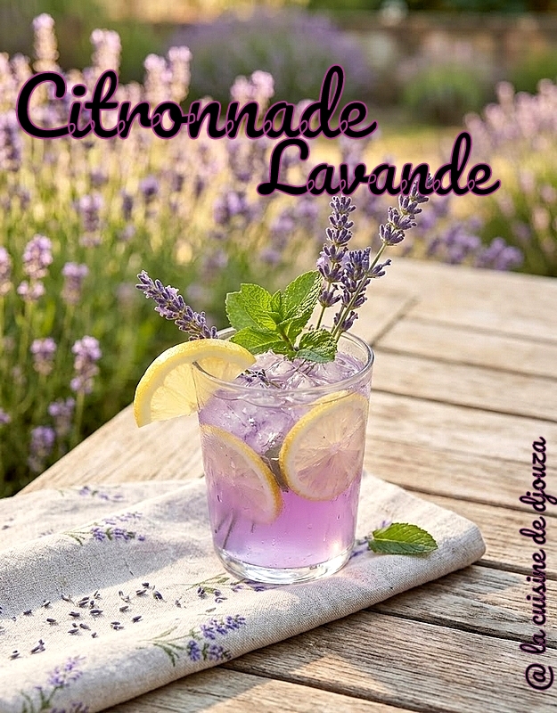 Boisson fraîche estivale désaltérante à la lavande