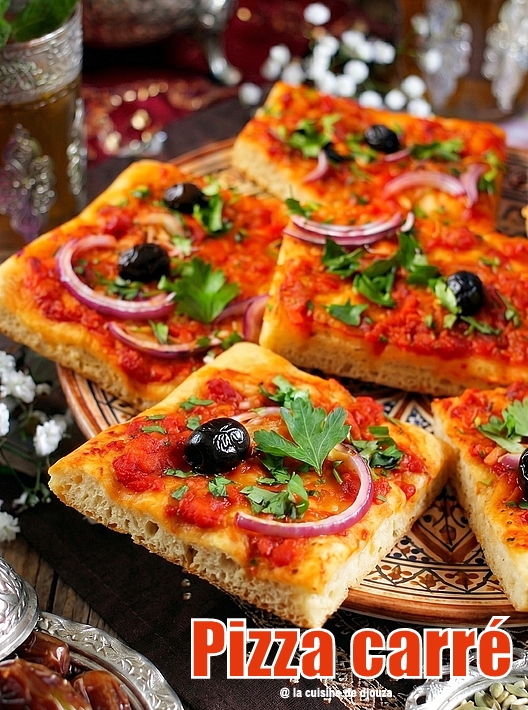 Pizza carrée algérienne à la semoule du boulanger