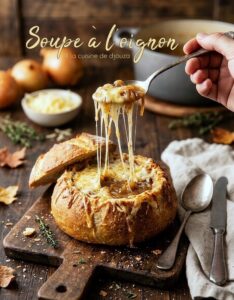 soupe à l’oignon gratinée au comté